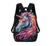 sinyumoney Colorful Unicorn Art Print-1 Backpack Cartoon Plush Bag, 3D Backpack for Kids School Bag Birthday Gift Idea for Boys And Girls 17inch