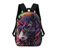 sinyumoney Colorful Unicorn Art Print Backpack School Bag High Secondary School Bags Casual Backpack - Perfect for Travel, Work And Daily Use 17inch