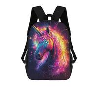 sinyumoney Colorful Unicorn Art Print School Backpack Business Durable Laptop Bag for Camping Outdoor Adventures And Daily Travel 17inch