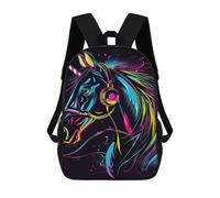 sinyumoney Colorful Unicorn Headphones Art Backpack School Computer Rucksack for School/Work/Travel- Perfect for Travel, Work And Daily Use 17inch
