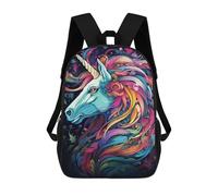 sinyumoney Colorful Unicorn Illustration Backpack School Bag High Secondary School Bags Casual Backpack for Teenage Girls Boys Women Men 17inch