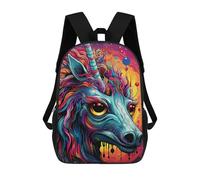 sinyumoney Colorful Unicorn Portrait -1 School Backpack Water Resistant Computer Rucksack for Teenage Girls Boys Women Men 17inch