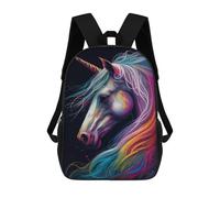 sinyumoney Colorful Unicorn Portrait Backpacks Kids School Backpack School Bag 3D Printed School Bag for Boys Elementary And Middle School Students 17inch