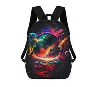 sinyumoney Colorful Universe Paint Children's 17 Inch School Backpack 3D Printed Casual Daypacks for Kids Travel Rucksacks Book Bags Kids School Bag
