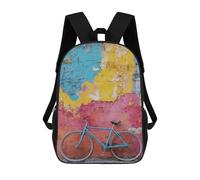sinyumoney Colorful Urban Bicycle Scene Rucksack Water Resistant Travel Backpack Computer Bag for Teenage Girls Boys Women Men 17inch