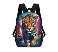 sinyumoney Colorful Urban Leopard 3D Printed Children's School Backpack for Kids High Capacity Travel Rucksacks Book Bags Kids School Bag Back Pack 17inch