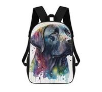 sinyumoney Colorful Watercolor Dog Art Print-4 3D Printed School Bag Children's School Backpack Schoolbags Travel Backpacks Casual Fashion Bag for Kids School Students 17inch