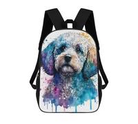 sinyumoney Colorful Watercolor Dog Art Print Backpack School Secondary Causal Travel High School Bags for Men/Women 17inch