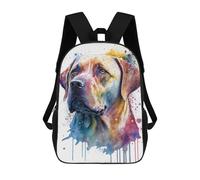 sinyumoney Colorful Watercolor Dog Portrait -4 School Bag 3D Printed Children's School Backpack Casual Fashion Travel Backpacks for Kids School Students 17inch