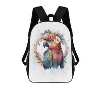 sinyumoney Colorful Watercolor Macaw School Backpack Lightweight Schoolbag Dayback Bookbag College for Men, Women & Teenage Boys 17inch