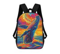 sinyumoney Colorful Whale Breaching at Sunset Rucksack Fashion Stationery Backpack Waterproof Casual Daypacks for Teenage Girls Boys Women Men 17inch