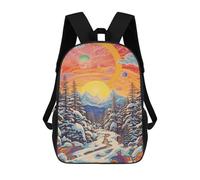 sinyumoney Colorful Winter Forest Pathway School Bags Large Water Resistant Laptop Backpack - Perfect for Travel, Work And Daily Use 17inch