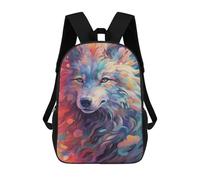 sinyumoney Colorful Wolf Art Print-1 Backpack School Computer Rucksack for School/Work/Travel- Perfect for Travel, Work And Daily Use 17inch