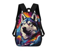 sinyumoney Colorful Wolf Art Print-1 School Backpack Business Laptop Rucksack Bag Unisex Casual Daypack for Men, Women & Teenage Boys 17inch