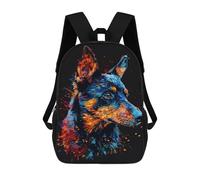 sinyumoney Colorful Wolf Art Print-6 Backpack School Daypacks Business Backpack Water Resistant Bookbag for Camping Outdoor Adventures And Daily Travel 17inch