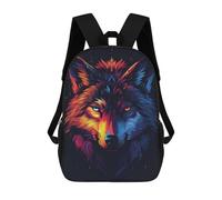 sinyumoney Colorful Wolf Face Art Print Rucksack School Secondary High School College Backpack Travel for Campus Outdoor Travel Sports 17inch