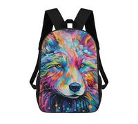 sinyumoney Colorful Wolf Portrait -20 School Backpack Daypacks Business Backpack Water Resistant Bookbag for School/Work/Travel 17inch