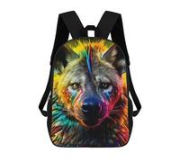 sinyumoney Colorful Wolf Portrait-38 School Bag 3D Printed Children's School Backpack Casual Fashion Travel Backpacks for Kids School Students 17inch