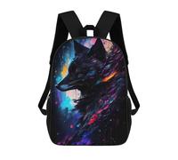sinyumoney Colorful Wolf Portrait -4 Backpack School Backpack Kids School Bag Large Capacity Kids Backpack for School Rucksack 3D Book Bag Gifts for Kids 17inch