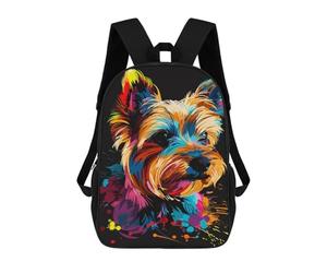 sinyumoney Colorful Yorkshire Terrier Art Print-1 Backpack School Bag Water Resistant School Bag Business Backpack for Boys/Girls/Teenagers 17inch