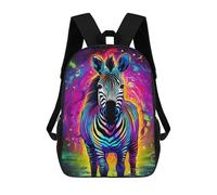 sinyumoney Colorful Zebra Artwork-2 Backpack Schoolbags for Boys Girls Casual Sport Daypack Elementary Primary Large Capacity Bookbags 17inch