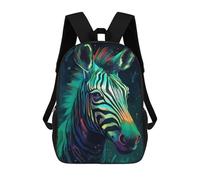 sinyumoney Colorful Zebra Portrait -2 School Bag 3D Printed Backpacks Fashion Kids School Backpack Boys Rucksacks for Boys Middle School Students 17inch