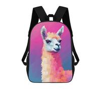sinyumoney Colors of A Llama Alpaca Backpacks Kids School Backpack School Bag 3D Printed Fashion School Bags for Boys Elementary And Middle School Students 17inch