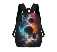 sinyumoney Colors of Galaxies 3D Printed School Backpack Casual Children's Backpacks 3D Printed School Bag for Boys Elementary And Middle 17inch