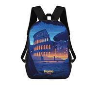 sinyumoney Colosseum Night View Backpacks Kids School Backpack School Bag 3D Printed Fashion School Bags for Boys Elementary And Middle School Students 17inch