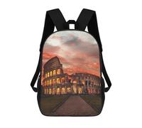 sinyumoney Colosseum School Backpack Rucksack Casual Daypacks School Work Travel Bag for Campus Outdoor Travel Sports 17inch
