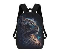 sinyumoney Colour Galaxy Leopard 3D Printed Kids 17inch Backpacks Boys Fashion Travel Backpacks School Bag for Boys Elementary And Middle School Students