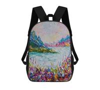 sinyumoney Colourful Calm 3D Printed 17 Inch School Backpack Casual Children's Backpacks 3D Printed for Boys Elementary And Middle