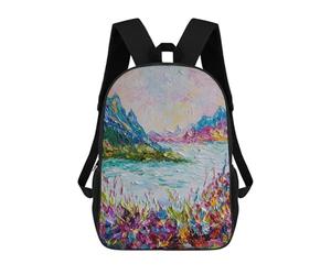 sinyumoney Colourful Calm 3D Printed 17 Inch School Backpack Casual Children's Backpacks 3D Printed for Boys Elementary And Middle