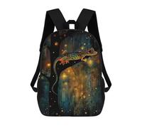 sinyumoney Colourful Gecko School Backpack for Girls Backpack Water Repellent Casual Daypack Lightweight Rucksack Boy Girl School Backpack 17inch