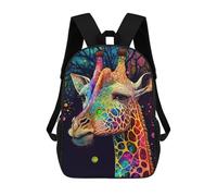sinyumoney Colourful Giraffe School Backpack 3D Printed Children's 17inch Backpacks Bag Bookbag for Kids Boy Girl Book Bags Kids School Bag Travel Rucksacks