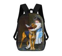 sinyumoney Compulsory Education Dog Backpack School Bag Lightweight Schoolbag Dayback Bookbag College for Girl, Teen Girls 17inch