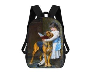 sinyumoney Compulsory Education Dog Backpack School Bag Lightweight Schoolbag Dayback Bookbag College for Girl, Teen Girls 17inch