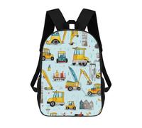 sinyumoney Construction Vehicles Pattern Backpack Kids School Bag Boys Cartoon 3D Print Students Schoolbag Laptop Daypack for Boys Girls 17inch