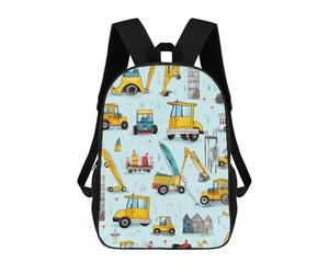 sinyumoney Construction Vehicles Pattern Backpack Kids School Bag Boys Cartoon 3D Print Students Schoolbag Laptop Daypack for Boys Girls 17inch
