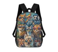 sinyumoney Cool Animals Sunglasses Backpacks Children's Backpacks School Bag 3D Printed Children's School Backpack Fashion Travel Backpacks for Kids Elementary Middle School 17inch