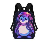 sinyumoney Cool Astronaut Penguin 17inch School Bag 3D Printed Children's School Backpack Casual Fashion Travel Backpacks for Kids School Students
