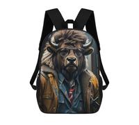 sinyumoney Cool Bison Animals Backpack School Bag Water Resistant School Bag Business Backpack - Perfect for Travel, Work And Daily Use 17inch