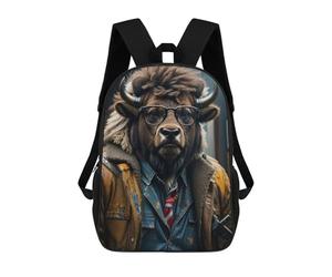 sinyumoney Cool Bison Animals Backpack School Bag Water Resistant School Bag Business Backpack - Perfect for Travel, Work And Daily Use 17inch