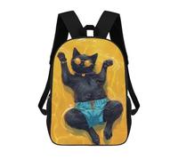 sinyumoney Cool Cat in Pool Backpack School Secondary Causal Travel High School Bags for Boys/Girls/Teenagers 17inch