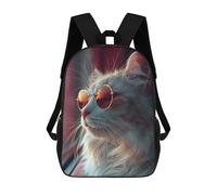 sinyumoney Cool Cat Vibes Backpack School Bag Large School Backpack for Boys for Teenage Girls Boys Women Men 17inch