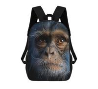 sinyumoney Cool Chimpanzee Portrait Backpacks Kids School Backpack School Bag 3D Printed Fashion School Bags for Boys Elementary And Middle School Students 17inch