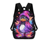 sinyumoney Cool Colorful Penguin Backpack, Children's Backpack, Student School Bag Bookbag Rucksack, 3D Printed School Bag for Boys Girls 17inch