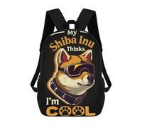 sinyumoney Cool Cyber Dog Shiba Inu School Backpack Secondary Causal Travel High School Bags for Camping Outdoor Adventures And Daily Travel 17inch
