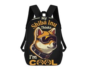 sinyumoney Cool Cyber Dog Shiba Inu School Backpack Secondary Causal Travel High School Bags for Camping Outdoor Adventures And Daily Travel 17inch