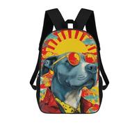 sinyumoney Cool Dog with Sunglasses Art Backpacks, Kids Backpack Student School Bag 3D Printed Travel Backpacks Fashion Accessory Backpack Children Waterproof School Bags 17inch